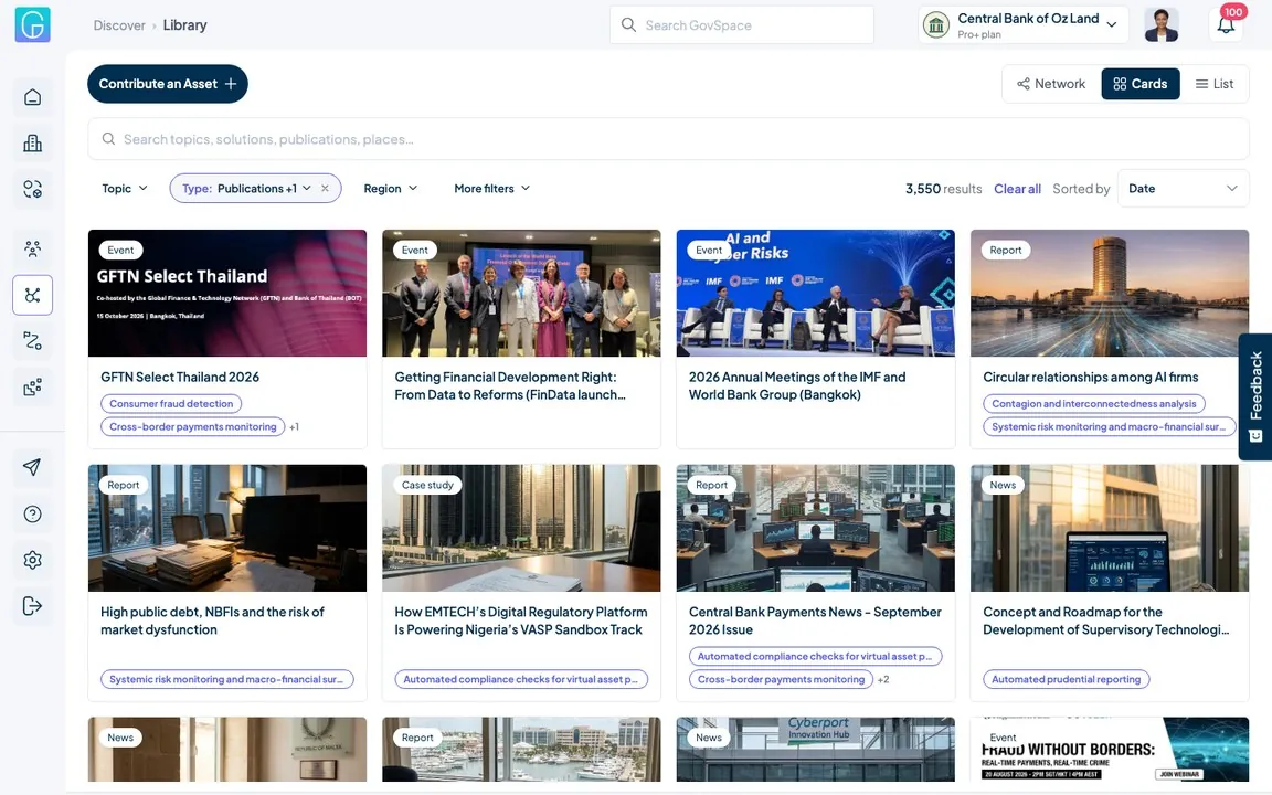 Discover library, cards view
