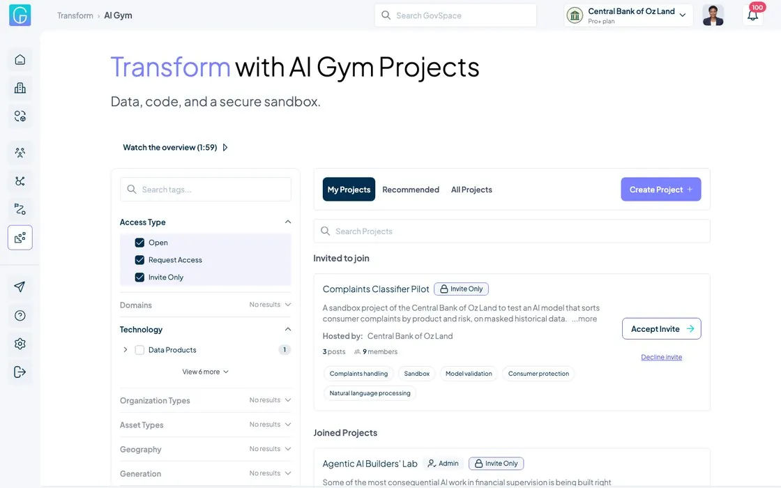 AI Gym projects in Transform