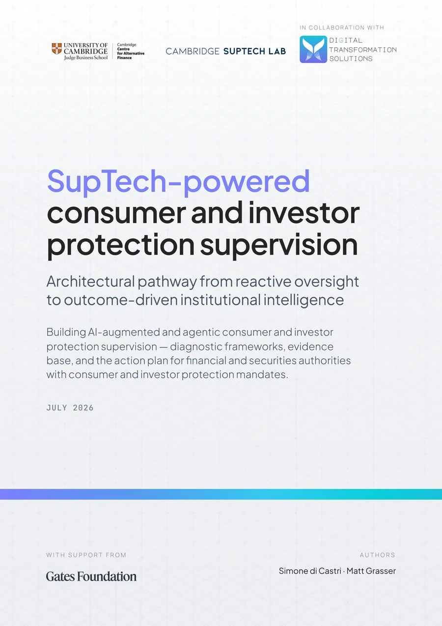 SupTech-powered consumer and investor protection supervision, 2026